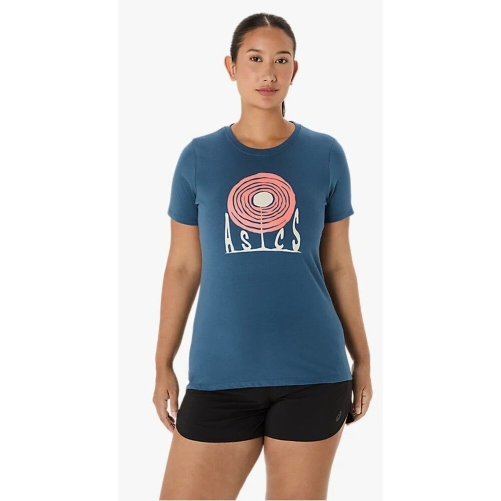 ASICS Women's Liberation Short Sleeve T-Shirt Size Medium Vintage Indigo NWOT